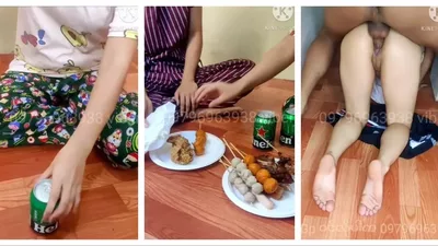 ဘီယာသောက်ပြီး ဖီးလ်တက်သွားလို့ ဖင်ကုန်းပေးတဲ့ ဆော်လေး